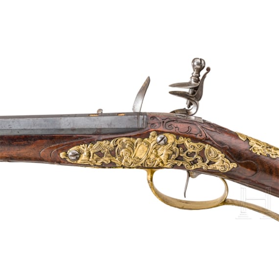 A deluxe flintlock rifle, Carlsbad, circa 1740