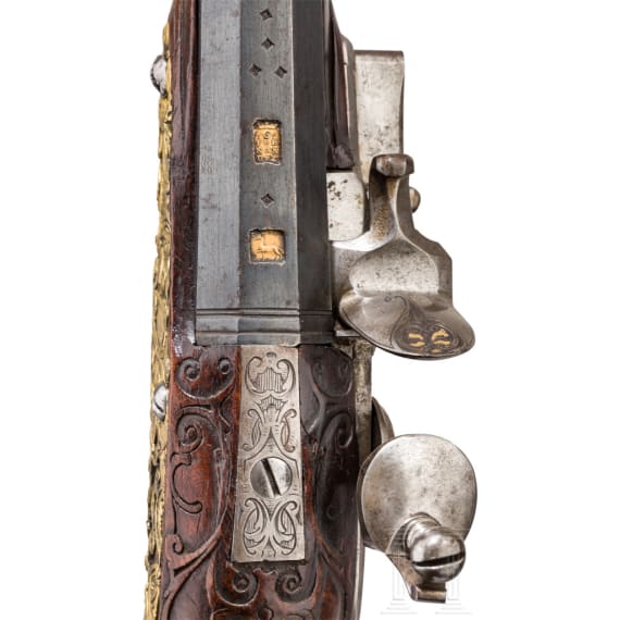 A deluxe flintlock rifle, Carlsbad, circa 1740