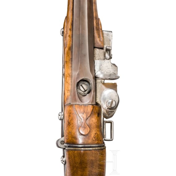 Hinterladerflinte mit Klappschaft, System Ferguson, Frankreich, um 1740