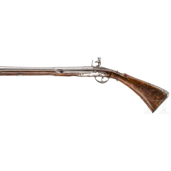 Geschnittenes Steinschloss-Tromblon mit Klappkolben, Gio M. Logia, Barcelona, um 1760