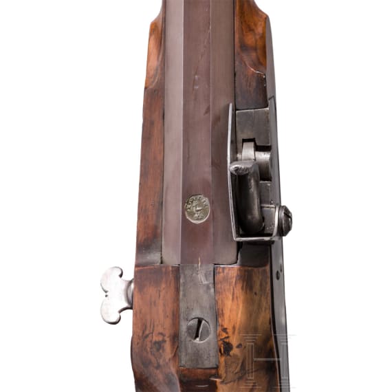 R&uuml;ckschl&auml;ger-Perkussionsscheibenb&uuml;chse, alpenl&auml;ndisch, um 1840/50