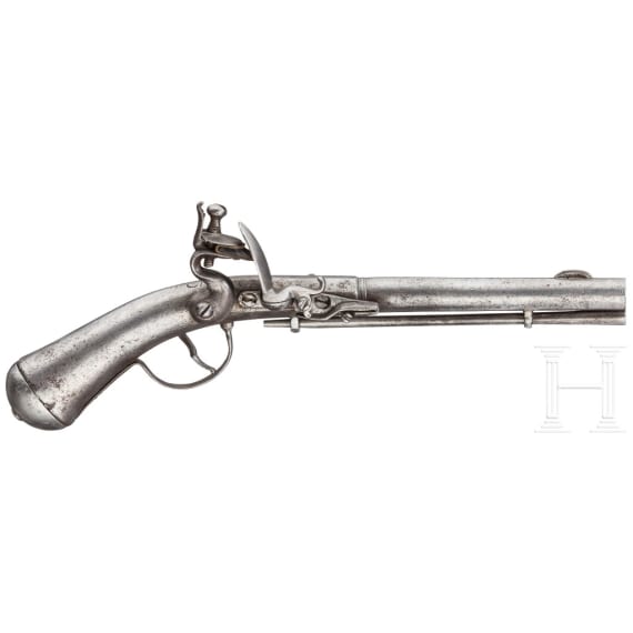 Ganzmetall-Steinschlosspistole, deutsch/fl&auml;misch, um 1680