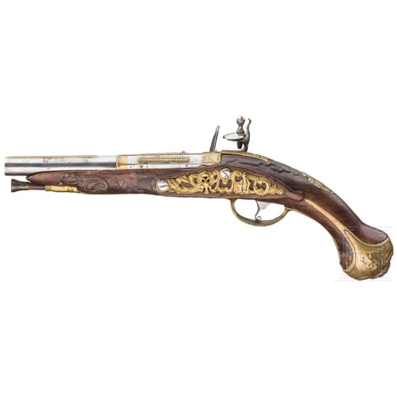 Steinschlosspistole, fl&auml;misch, um 1720