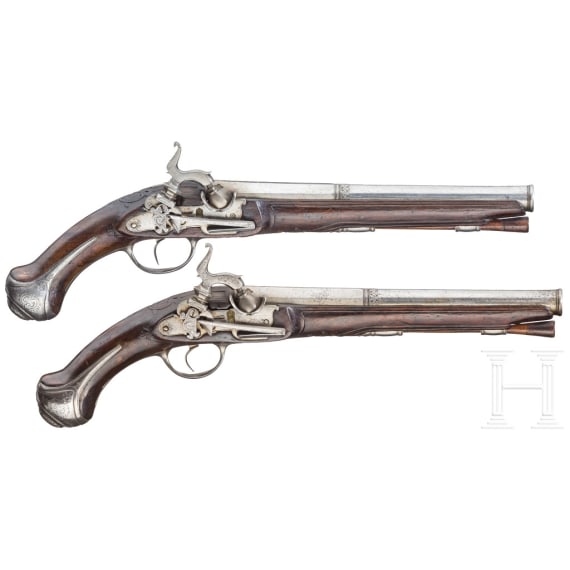 Ein Paar Perkussionspistolen, Bustindui in Eibar, um 1780