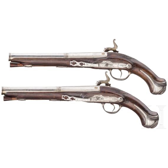 Ein Paar Perkussionspistolen, Bustindui in Eibar, um 1780
