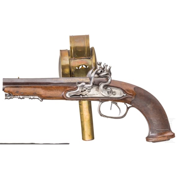 A French night watchman&rsquo;s flintlock pistol, circa 1800