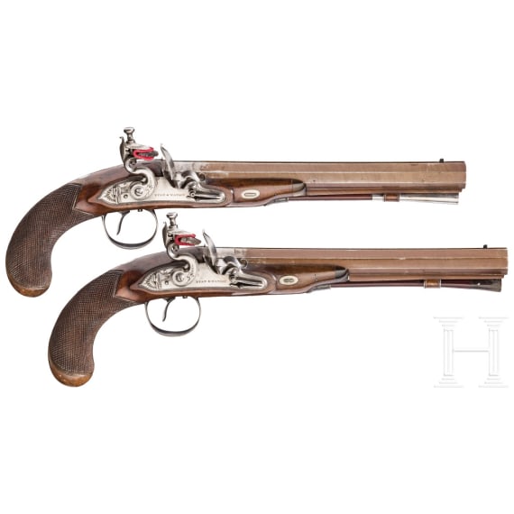 Ein Paar Perkussionspistolen, Ryan & Watson, London, um 1810