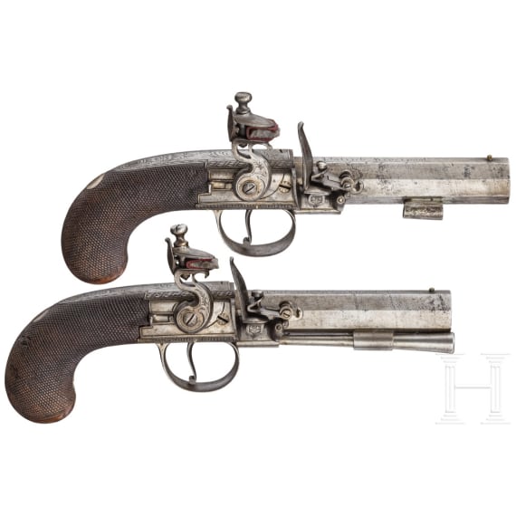 Ein Paar Steinschlossterzerole, Patrick, Liverpool, um 1810