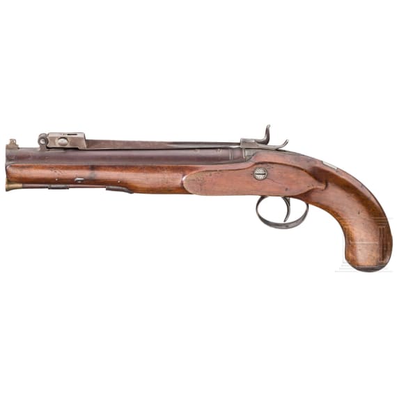 Perkussionspistole mit Springbajonett, Jackson in Birmingham, um 1820/30