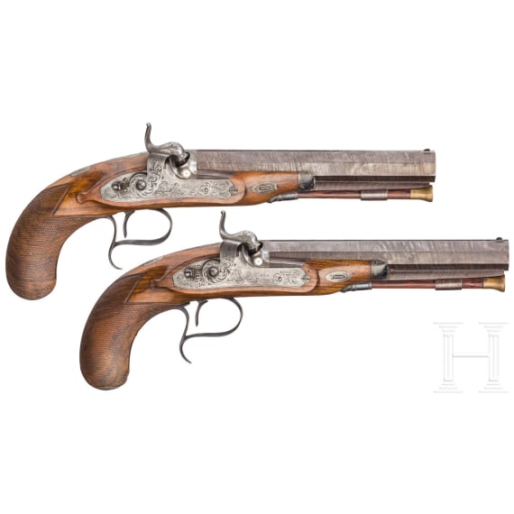 Ein Paar Perkussionspistolen, Ross, Edinburgh, um 1840