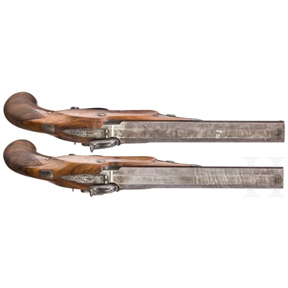 Ein Paar Perkussionspistolen, Ross, Edinburgh, um 1840