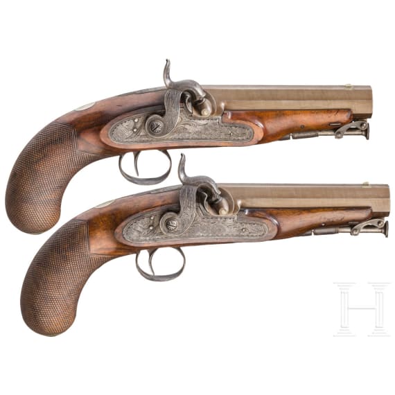 Ein Paar Perkussionspistolen, William Hole in Bristol, um 1840