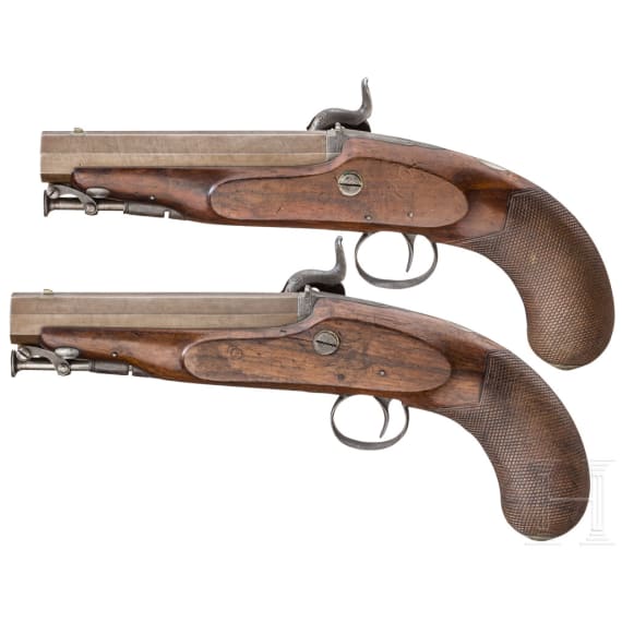 Ein Paar Perkussionspistolen, William Hole in Bristol, um 1840