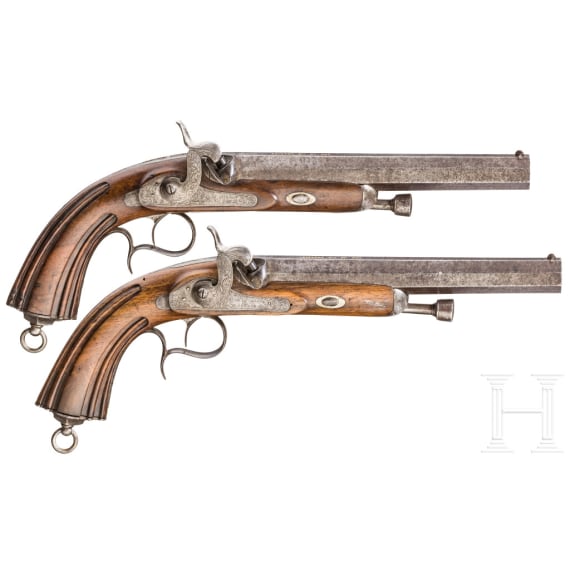 Ein Paar Perkussionspistolen, Barat Aine, Toul, um 1840