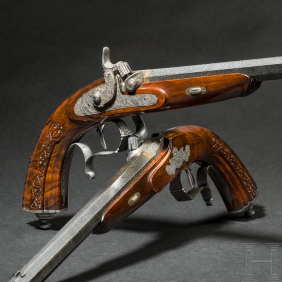 A pair of percussion pistols, Carl Pirko, Vienna, circa 1850