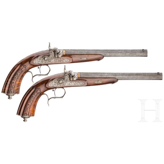 A pair of percussion pistols, Carl Pirko, Vienna, circa 1850