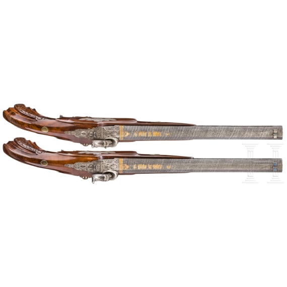 A pair of percussion pistols, Carl Pirko, Vienna, circa 1850