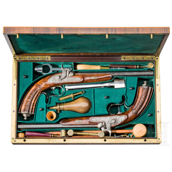 A pair of percussion pistols, Carl Pirko, Vienna, circa 1850