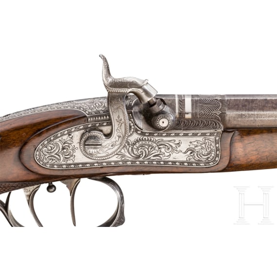 A pair of percussion pistols, Anton Vinzent Lebeda, Prague, circa 1850