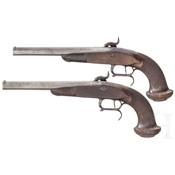 Ein Paar Perkussionspistolen, Frankreich, um 1850