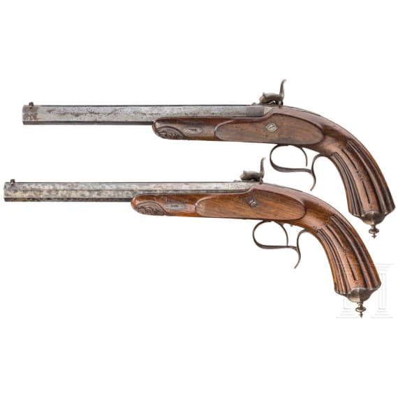 Ein Paar Perkussionspistolen, L&uuml;ttich, um 1850