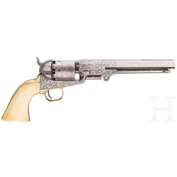 Perkussionsrevolver Colt Mod. 1851 Navy, graviert