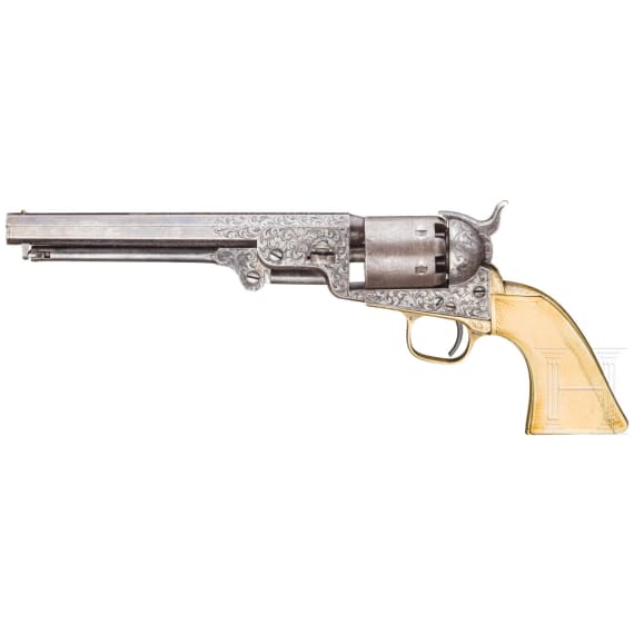 Perkussionsrevolver Colt Mod. 1851 Navy, graviert