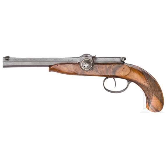 Z&uuml;ndnadel-Scheibenpistole, deutsch, um 1840/50