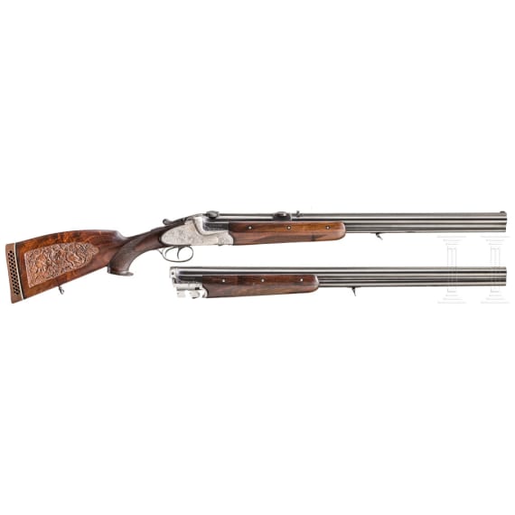 A B&uuml;hag over-and-under combination rifle, Suhl, with scope, with interchangeable smoothbore barrel