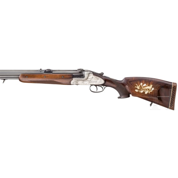 A B&uuml;hag over-and-under combination rifle, Suhl, with scope, with interchangeable smoothbore barrel