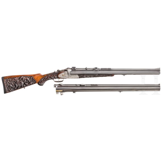 A Just Ferlach over-and-under drilling with interchangeable barrel