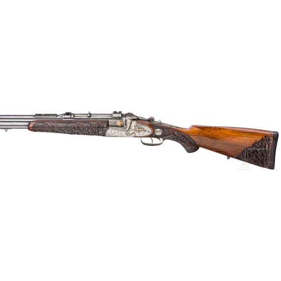 A Just Ferlach over-and-under drilling with interchangeable barrel