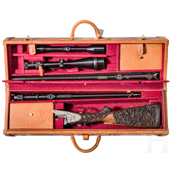 A Just Ferlach over-and-under drilling with interchangeable barrel