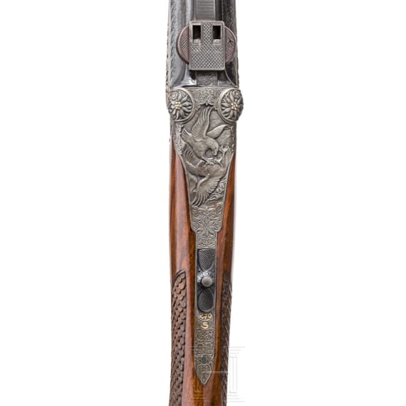 A cased Karl Hauptmann bergstutzen with Zeiss scope