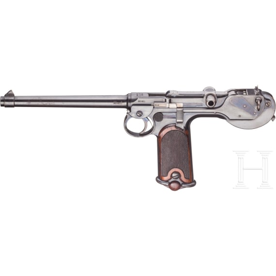 A Borchardt C 93, Loewe Berlin, with shoulder stock, circa 1895
