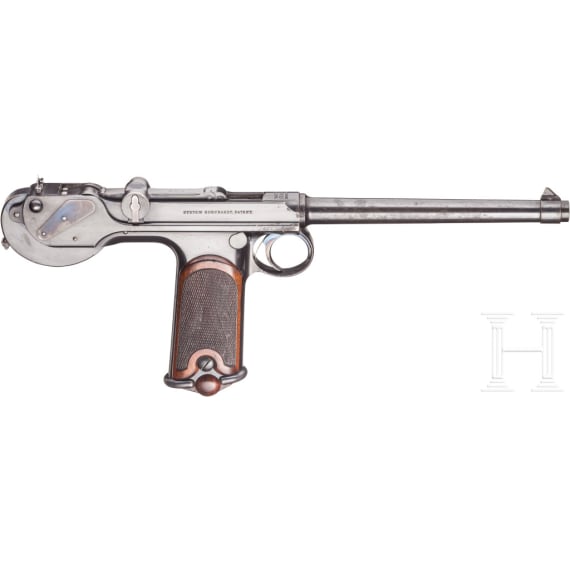 A Borchardt C 93, Loewe Berlin, with shoulder stock, circa 1895