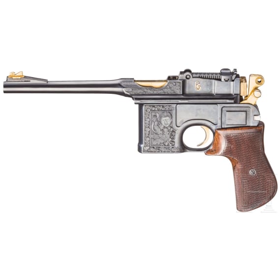 An engraved, part-gilt Mauser C 96 Commercial