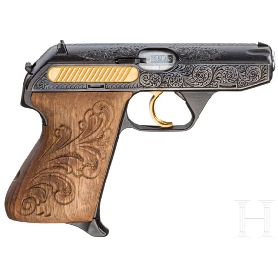 A cased Heckler & Koch Mod. HK 4, factory-engraved and part-gilt, with three interchangeable barrels