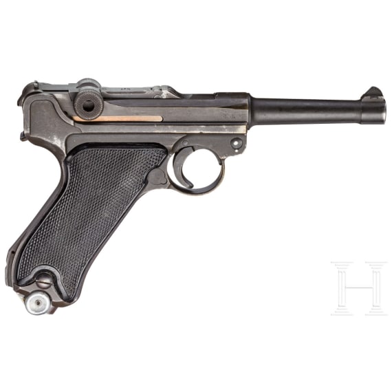Pistole 08, Mauser, Code "42 - byf" (port. Typ 942), mit Tasche