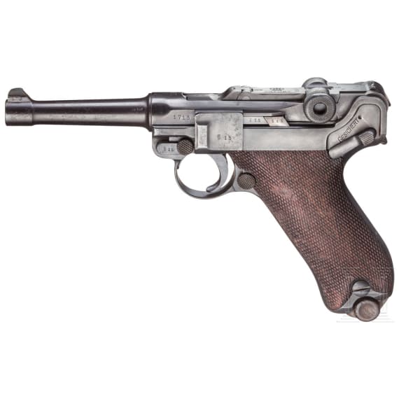 Pistole 08, Erfurt 1913, mit Tasche