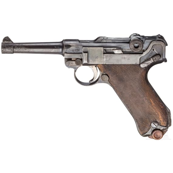 Pistole 08, Erfurt 1918, mit Tasche