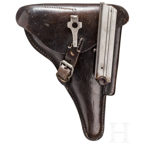 Pistole 08, Erfurt 1918, mit Tasche