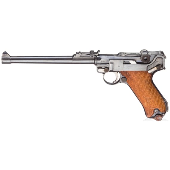 Lange Pistole 08, DWM 1918, mit Brett