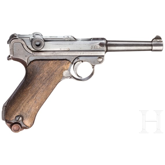 Pistole 08, DWM 1918 / 1920, mit Tasche, Reichswehr, Polizei