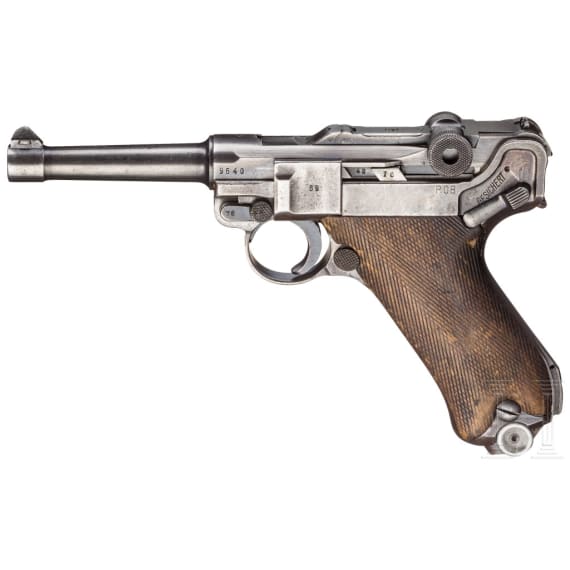 Pistole 08, Mauser, Code "42 - byf", mit Tasche