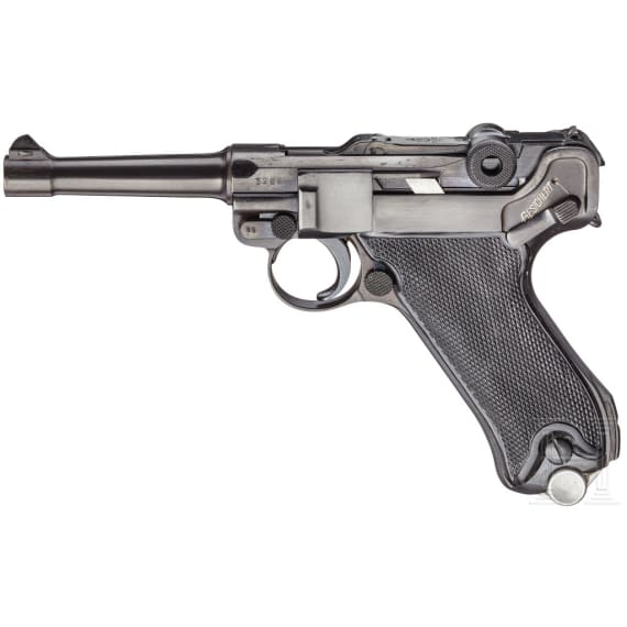 Pistole 08, Krieghoff, Code "S", mit Tasche