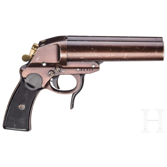 Doppell&auml;ufige Fliegerleuchtpistole Mod. L, Krieghoff, Code "fzs"