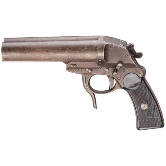 Doppell&auml;ufige Fliegerleuchtpistole Mod. L, Krieghoff, Code "fzs"