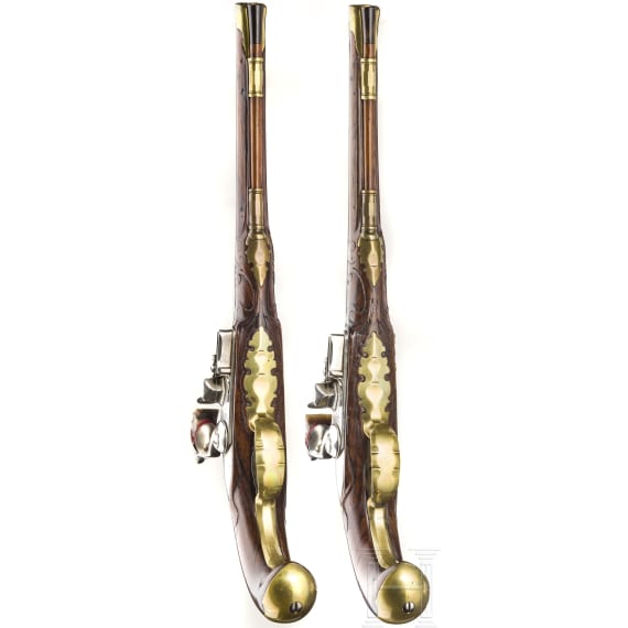 Ein Paar Steinschlosspistolen, Johann Andreas Kuchenreuter, Steinweg bei Regensburg, um 1780