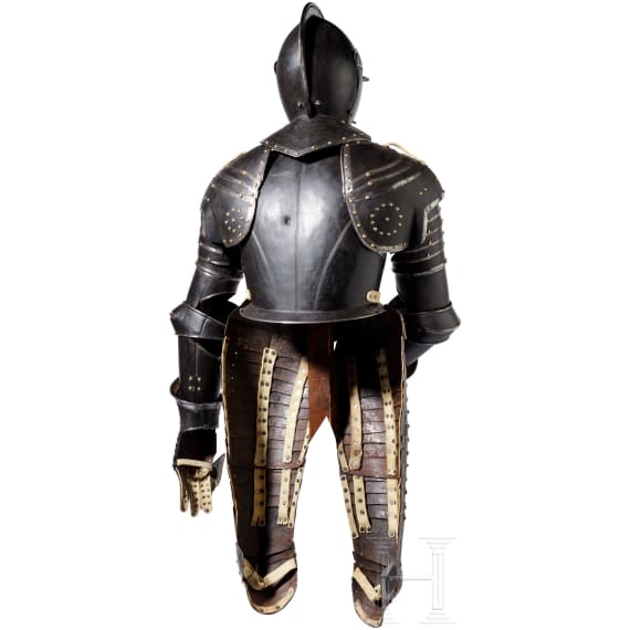 A French cuirassier's black and white armour, circa 1620